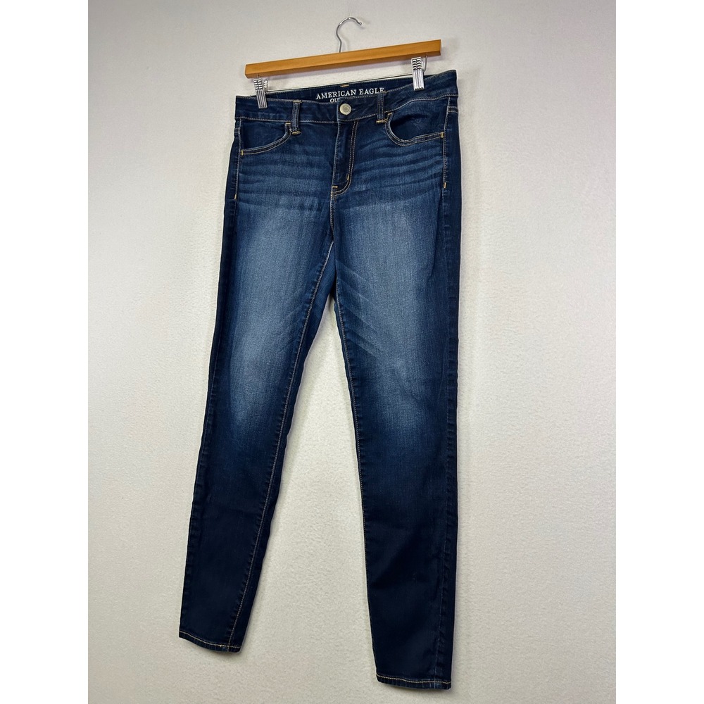 Classic Skinny American Eagle Women 8 Dark Wash Hi-Rise Stretch Jeggings - Picture 11 of 11